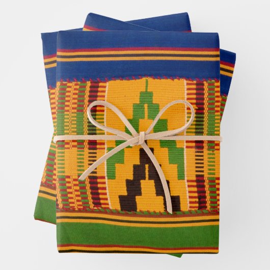 Kente Print Wrapping Paper Geschenkpapier Set (Beispiel)