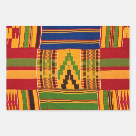 Kente Print Wrapping Paper Geschenkpapier Set (Vorderseite)