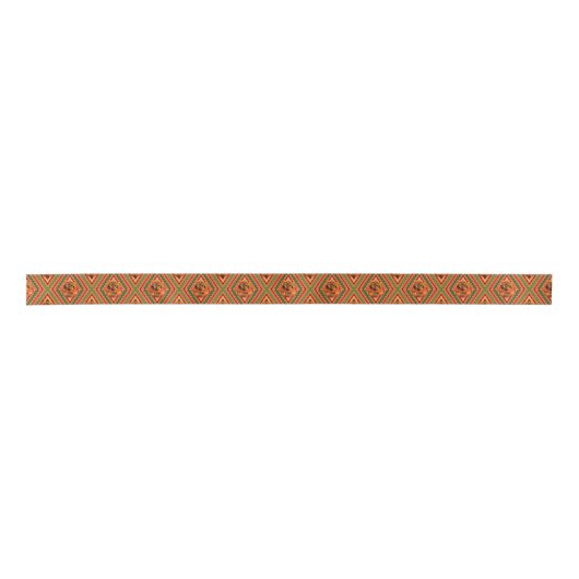 Kente Rose Print Satinband (Vorderseite)