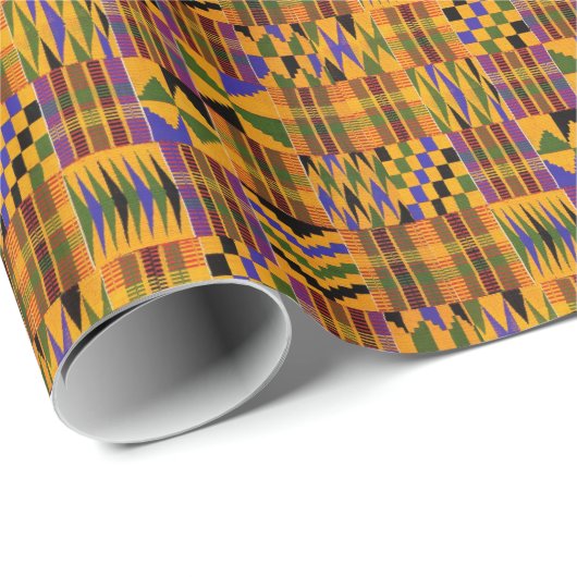 Kente Stoff Geschenkpapier (Rolleneckpunkt)