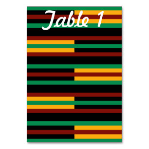Kente Stripes Hochzeits-Empfangs-Tabelle Tischnummer
