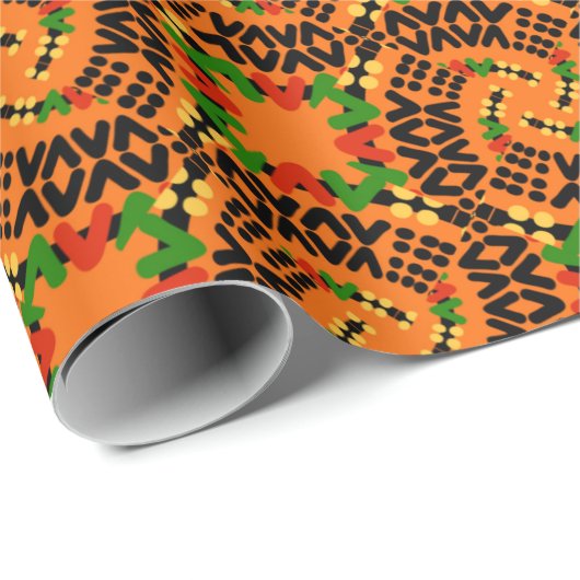 Kente-Style Design Wrapping Paper Geschenkpapier (Rolleneckpunkt)