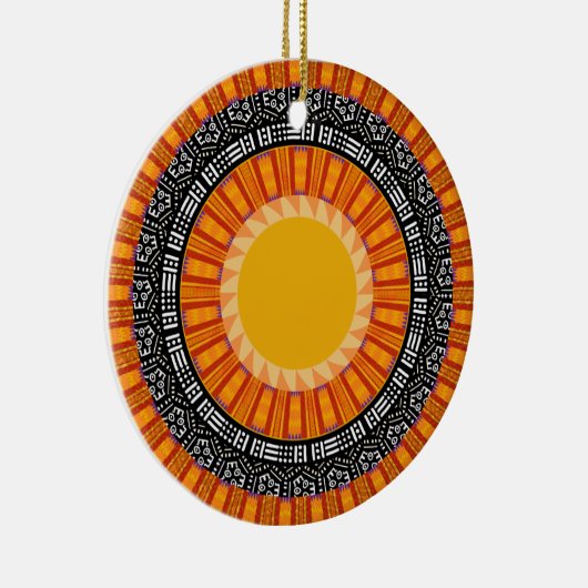 Kente Sun Design Keramik Ornament (Rechts)