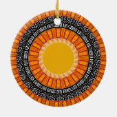 Kente Sun Design Keramik Ornament (Hinten)