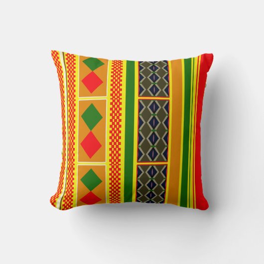 Kente Weave Accent Pillow: Threads of Heritage Kissen (Vorderseite)