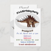 Kentrosaurus-Cartoon Einladung (Vorne/Hinten)