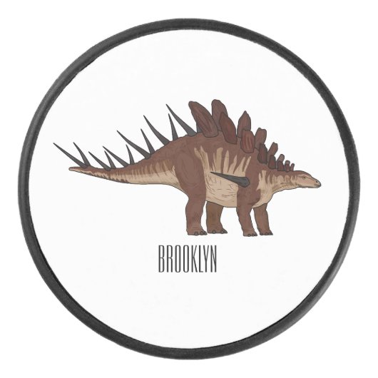 Kentrosaurus-Cartoon Eishockey Puck (Vorderseite)