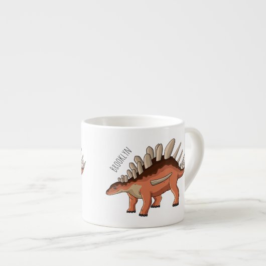 Kentrosaurus-Cartoon Espressotasse (Vorderseite Rechts)