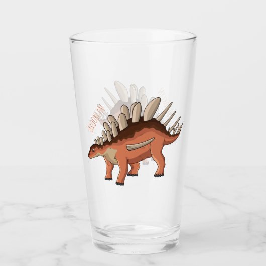 Kentrosaurus-Cartoon Glas (Vorderseite)
