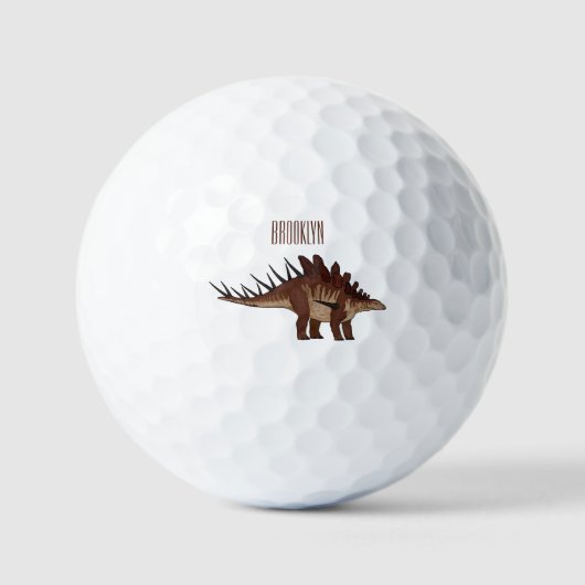 Kentrosaurus-Cartoon Golfball (Vorderseite)