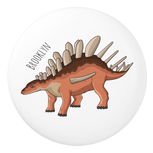 Kentrosaurus-Cartoon Keramikknauf (Vorderseite)