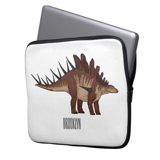 Kentrosaurus-Cartoon Laptopschutzhülle (Vorderseite Links)