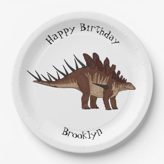 Kentrosaurus-Cartoon Pappteller (Vorderseite)