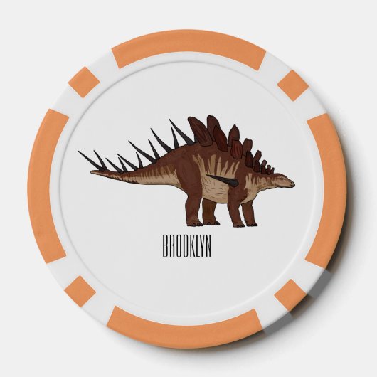 Kentrosaurus-Cartoon Pokerchips (Rückseite)