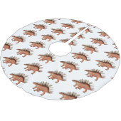 Kentrosaurus-Cartoon Polyester Weihnachtsbaumdecke (Schrägansicht)
