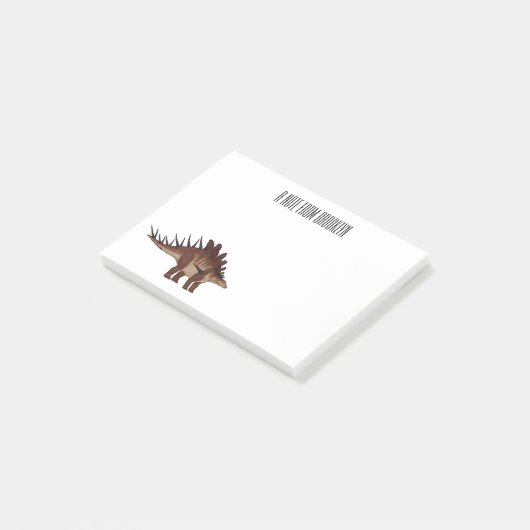 Kentrosaurus-Cartoon Post-it Klebezettel (angewinkelt)