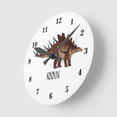 Kentrosaurus-Cartoon Runde Wanduhr (Winkel)