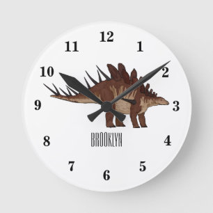 Kentrosaurus-Cartoon Runde Wanduhr