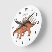 Kentrosaurus-Cartoon Runde Wanduhr (Winkel)