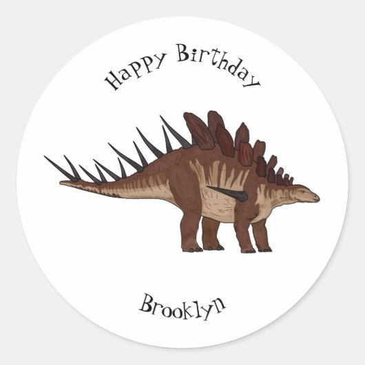 Kentrosaurus-Cartoon Runder Aufkleber (Vorderseite)