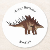 Kentrosaurus-Cartoon Runder Pappuntersetzer (Vorderseite)