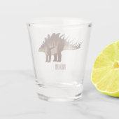 Kentrosaurus-Cartoon Schnapsglas (Rückseite)