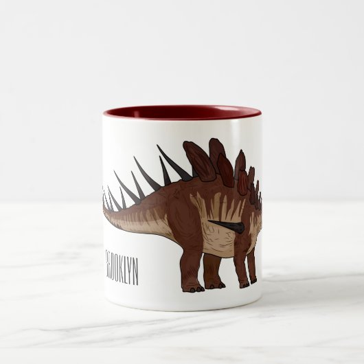 Kentrosaurus-Cartoon Zweifarbige Tasse (Mittel)