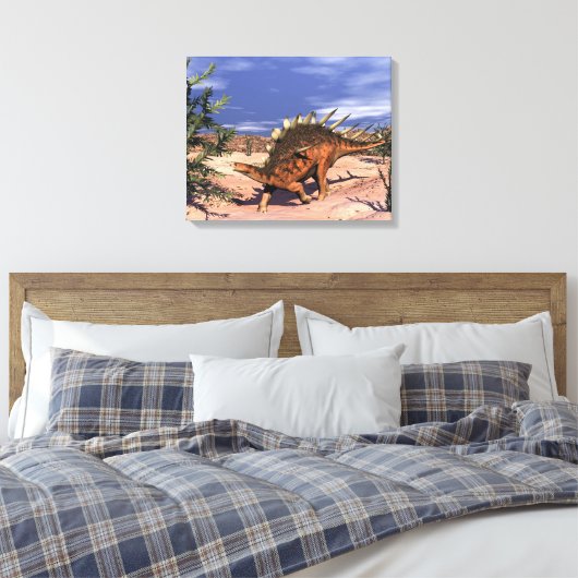 Kentrosaurus dinosaur - 3D rendern Leinwanddruck (Insitu (Schlafzimmer))