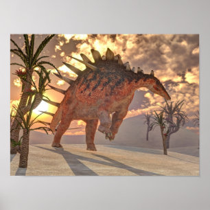 Kentrosaurus dinosaur - 3D rendern Poster