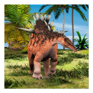 Kentrosaurus Dinosaur Dschungel Prähistorische Kun Poster