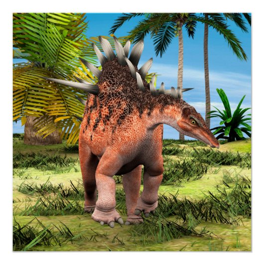Kentrosaurus Dinosaur Dschungel Prähistorische Kun Poster (Vorderseite)