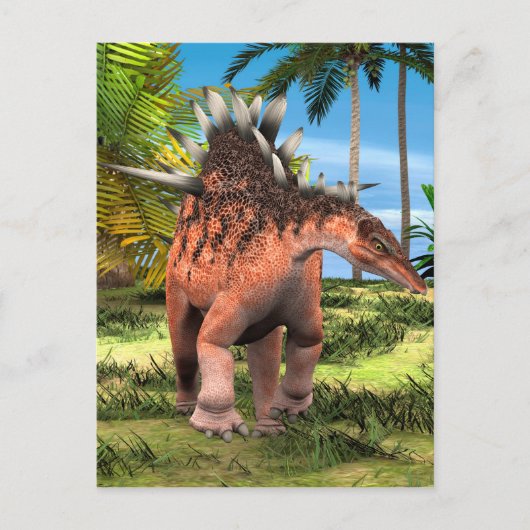 Kentrosaurus Dinosaur Dschungel Prähistorische Kun Postkarte (Vorderseite)