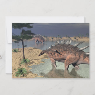 Kentrosaurus-Dinosaurier in der Wüste - 3D-Darstel