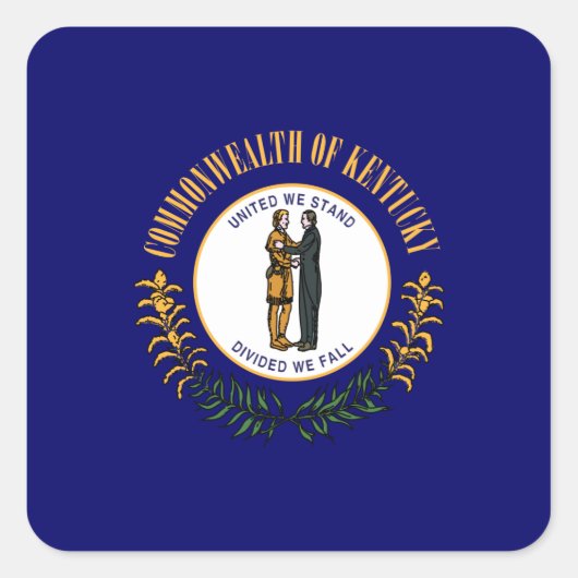 Kentuckee Flag Quadratischer Aufkleber (Vorderseite)