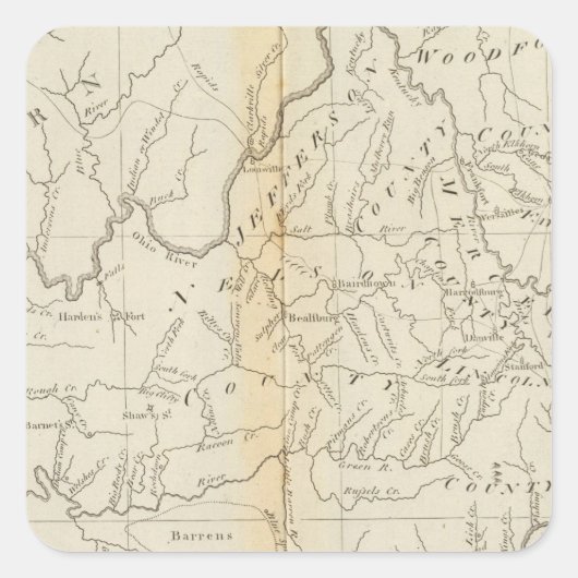 Kentucky 4 quadratischer aufkleber (Vorderseite)