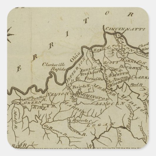 Kentucky 5 quadratischer aufkleber (Vorderseite)