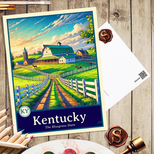 Kentucky | Anime Style Cel Schattenkarte Postkarte