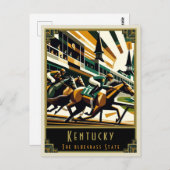 Kentucky | Art Deco Postkarte (Vorne/Hinten)