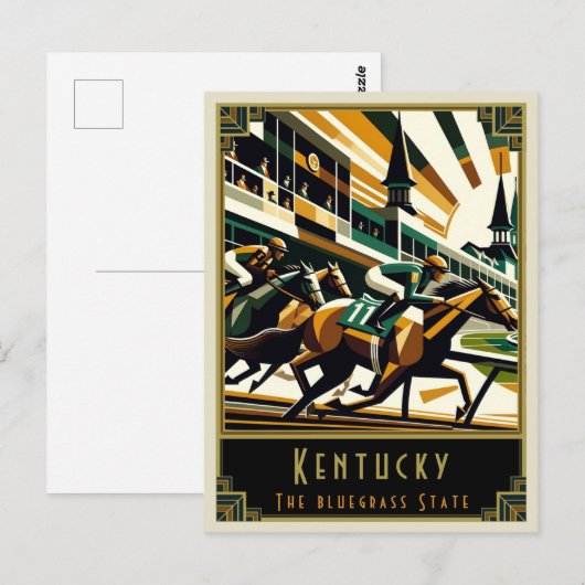 Kentucky | Art Deco Postkarte (Vorne/Hinten)