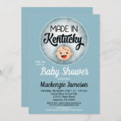 Kentucky Baby Shower Funny Blue Boys Einladung (Vorne/Hinten)