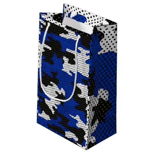 Kentucky Blue White Classic Camo Pattern Kleine Geschenktüte (Rückseite Schrägansicht)