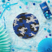 Kentucky Blue White Classic Camo Pattern Pappteller (Party)