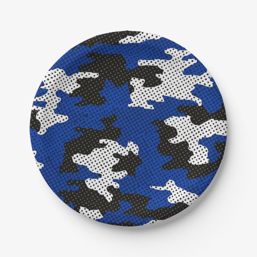 Kentucky Blue White Classic Camo Pattern Pappteller (Vorderseite)