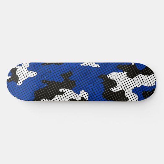 Kentucky Blue White Classic Camo Pattern Skateboard (Horizontal)