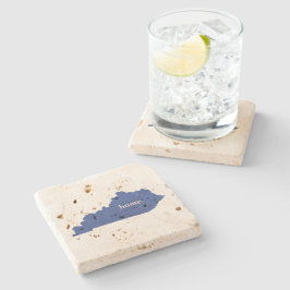 Kentucky Blue Zuhause Staat Karte Silhouette Form Steinuntersetzer