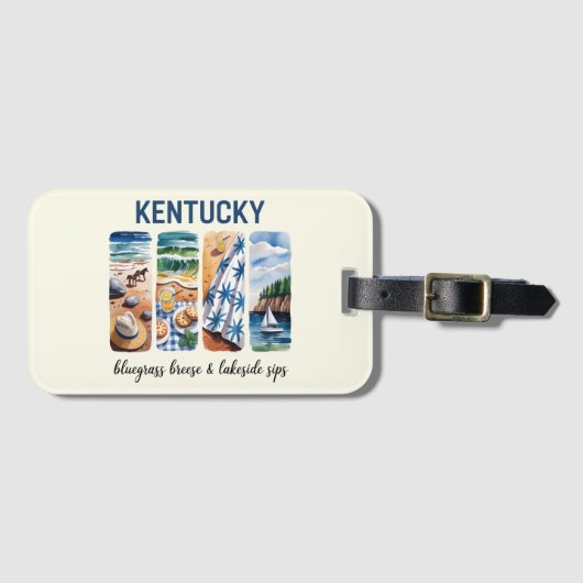 Kentucky - Bluegrass Breeze & Lakeside Gepäckanhänger (Vorderseite (Horizontal))