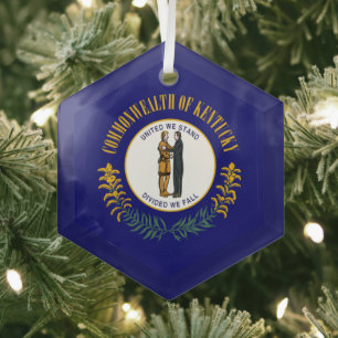 Kentucky: Bluegrass Commonwealth US-Staatsflagge Ornament Aus Glas