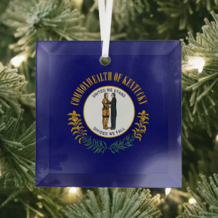 Kentucky: Bluegrass Commonwealth US-Staatsflagge Ornament Aus Glas