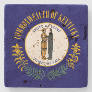 Kentucky: Bluegrass Commonwealth US-Staatsflagge Steinuntersetzer