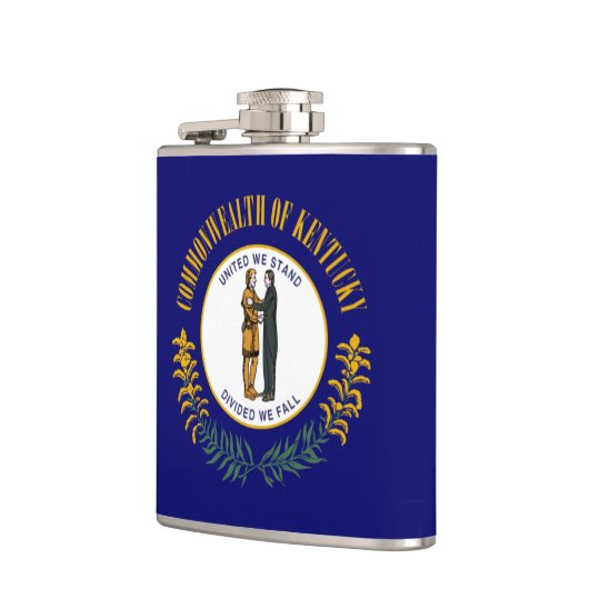 Kentucky: Bluegrass Commonwealth US State Flag Flachmann (Links)